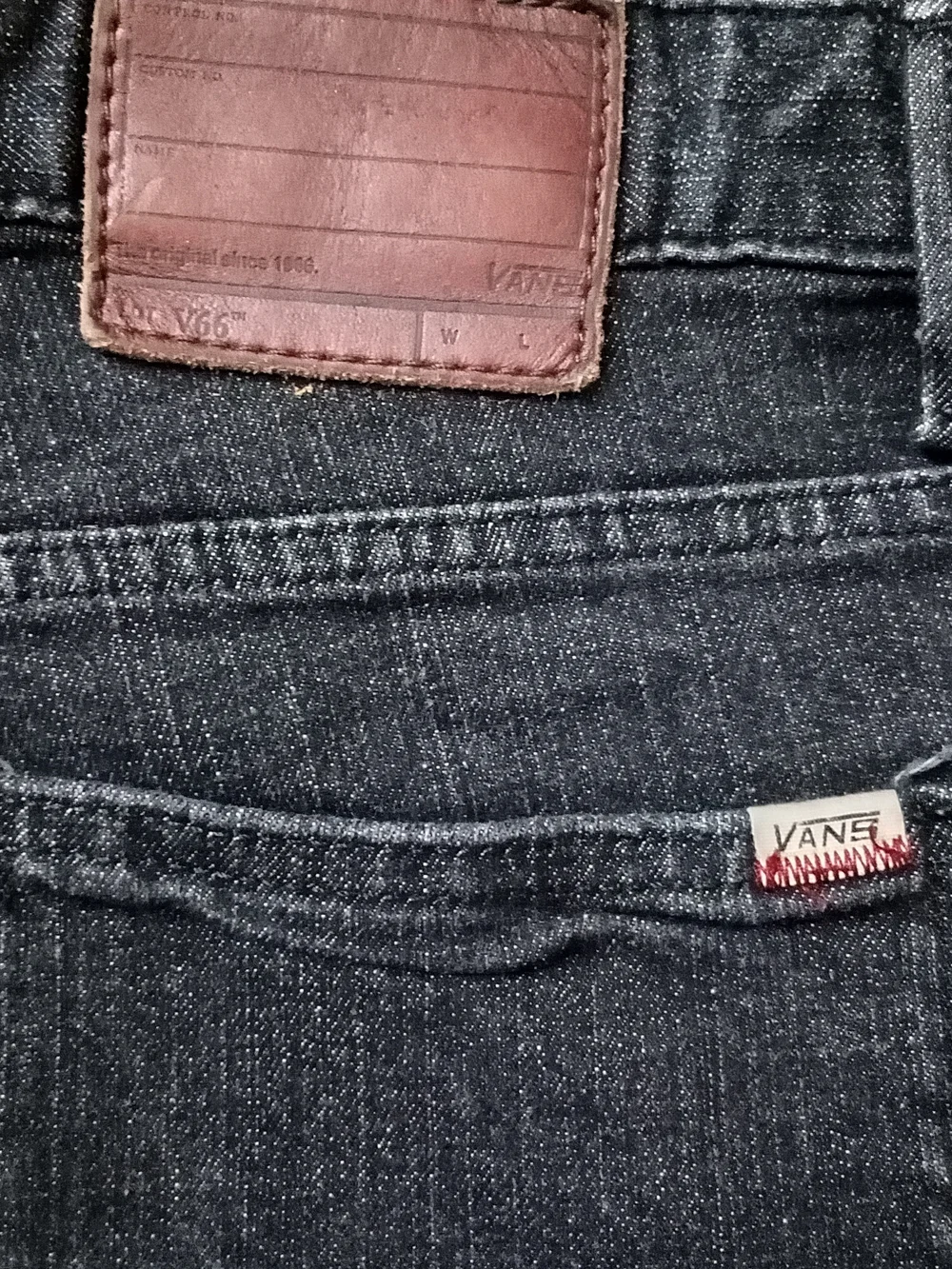 Vans Men's Black Wash V66 Vintage Jeans Custom For You.